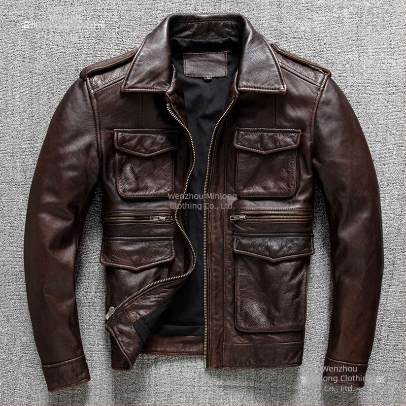 Bőrkabát szűk fazon, rever gallér, cipzár, báránybőr, ultra rövid hossz