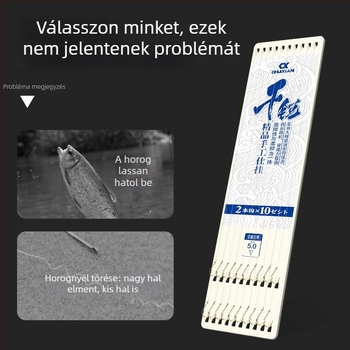 Arany színű horogok tekeredés elleni vonallal, dupla horog készlet édesvízi horgászathoz