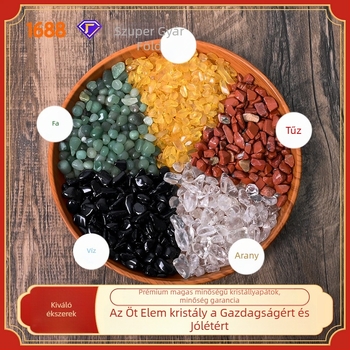 Buddha-témájú akváriumi dekorációhoz tervezett kristálychippek — Természetes öt elem kristály, Márka Chuse, Modell CSHH-20251215, Csomagolás papírdoboz