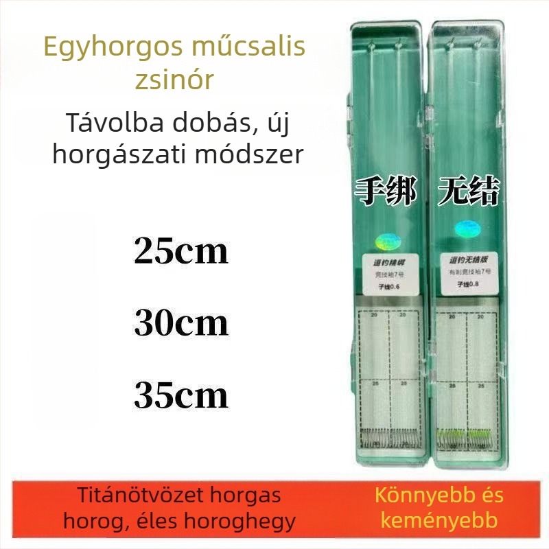 Wolf Family egyhorgú műcsali, kézzel kötött zsinórral, csomómentes vonal, 20 darabos készlet, hossza 25–30 cm
