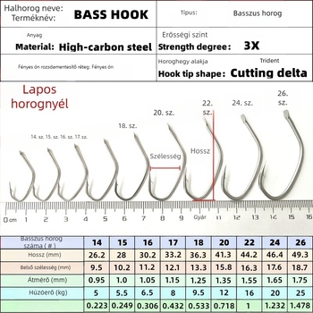 Tengeri horgászathoz szánt horog 16-os méret tubussal