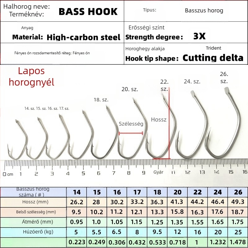 Tengeri horgászathoz szánt horog 16-os méret tubussal