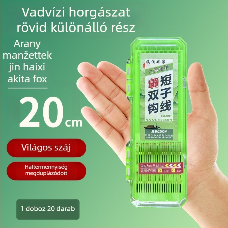 Hagyományos horgászhorog készlet, 8 horog variációval, 200 db a csomagban