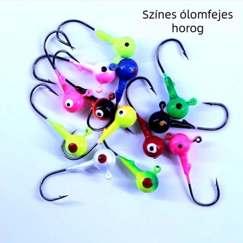 Színes ólomfejű horgok, megerősített kivitel puha csalikhoz, 3,5–14 g