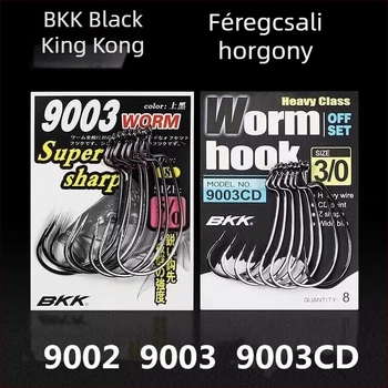 BKK Megerősített tengeri horgászhorog basszhoz, crank horog széles hasú és keskeny hasú, puha csali horog, modellek 9001 9002 9003CD