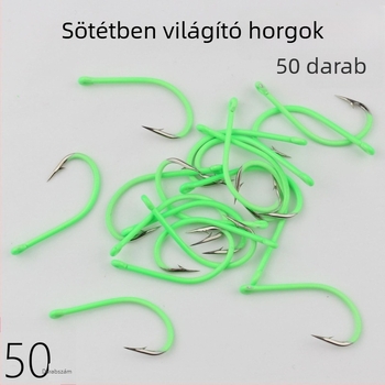 Fénylő cső horogok tüskékkel, hosszú nyél a tengeri horgászathoz, bass és sárga croaker horogok