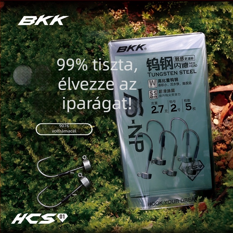 BKK Ned horog tungsten acélból, fej gomba és nehéz fejjel, tóparti horgászat