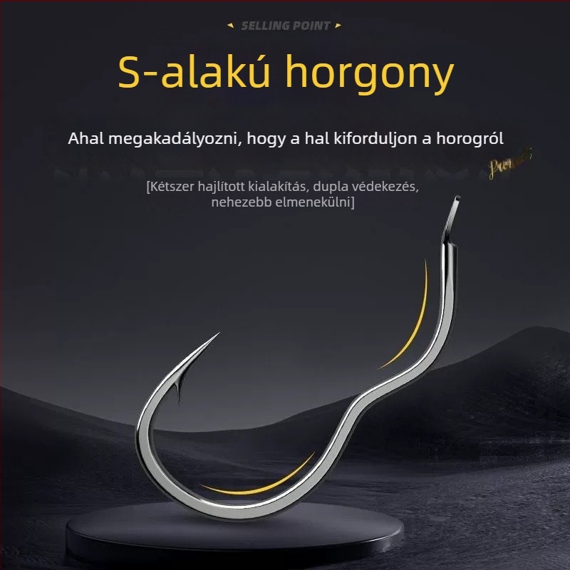 Automatikus forgóhorog horgászatokra — három görbületű horog, szénacélból, akasztóval, 20 000 darabos csomag