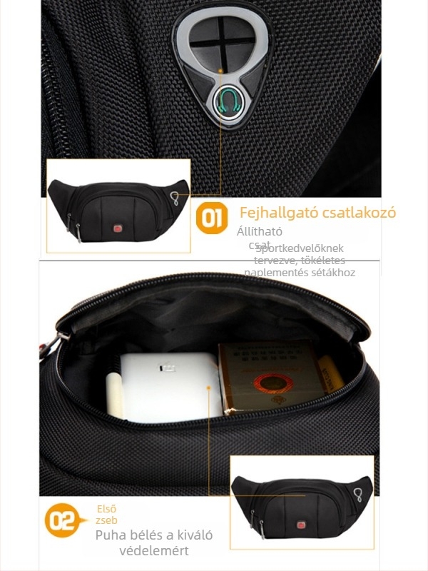 JANGEAR Sport deréktáska — Oxford szövet, lélegző, vízálló, kopásálló, uniszex