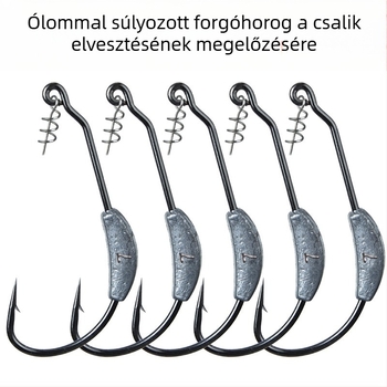 Ólomfejű horog puha csalihoz, kültéri hajóhorgászathoz, crank típusú horog, méret 2,5