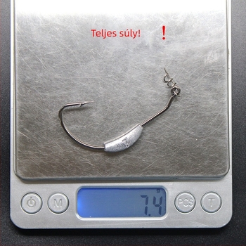 Ólomfejű horog puha csalihoz, kültéri hajóhorgászathoz, crank típusú horog, méret 2,5