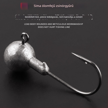 Ólomfejű horog lágy műcsalikhoz, méret 1,5, tömeg 1–14 g