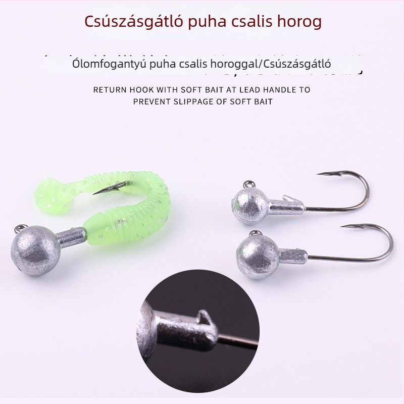 Ólomfejű horog lágy műcsalikhoz, méret 1,5, tömeg 1–14 g