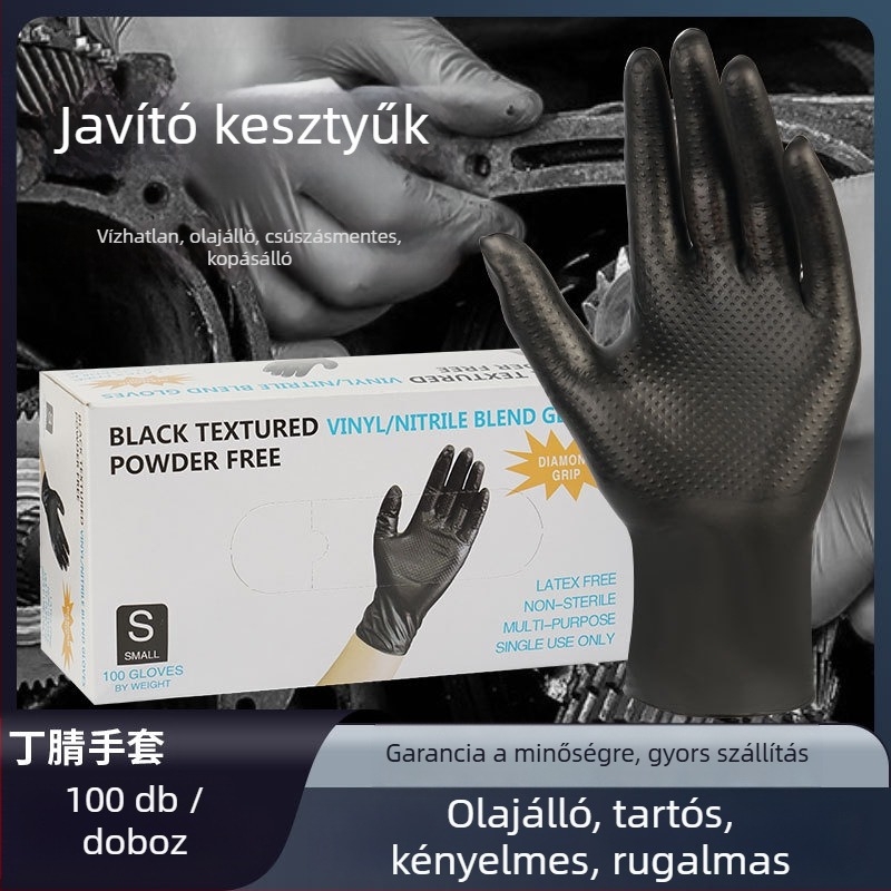 Egyszer használatos nitril kesztyű a kézvédelme érdekében – olajálló és szennyeződésálló, ipari/autójavítás