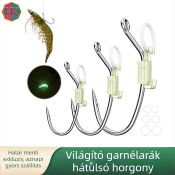 Fényes garnéla horog, dupla horog, méret 2,5, tengeri horgászat