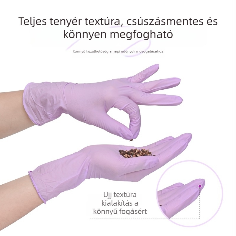 12 hüvelykes nitril kesztyűk, megvastagítottak és kopásállóak, háztartási feladatokra és mosogatáshoz, egyszer használatos hosszú konyhai kesztyűk nőknek