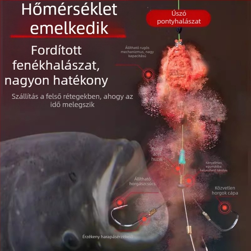 Új tároló doboz pontyhorgászathoz: acélsodrony, kész fonott zsinór, előkötött alhurok, dupla horog, nyolcas horog, háromágú és négyágú horog