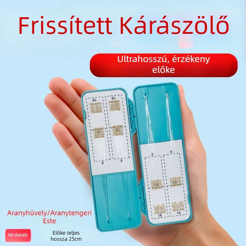40 arany hüvelyhorog, dupla horog, rövid damillal