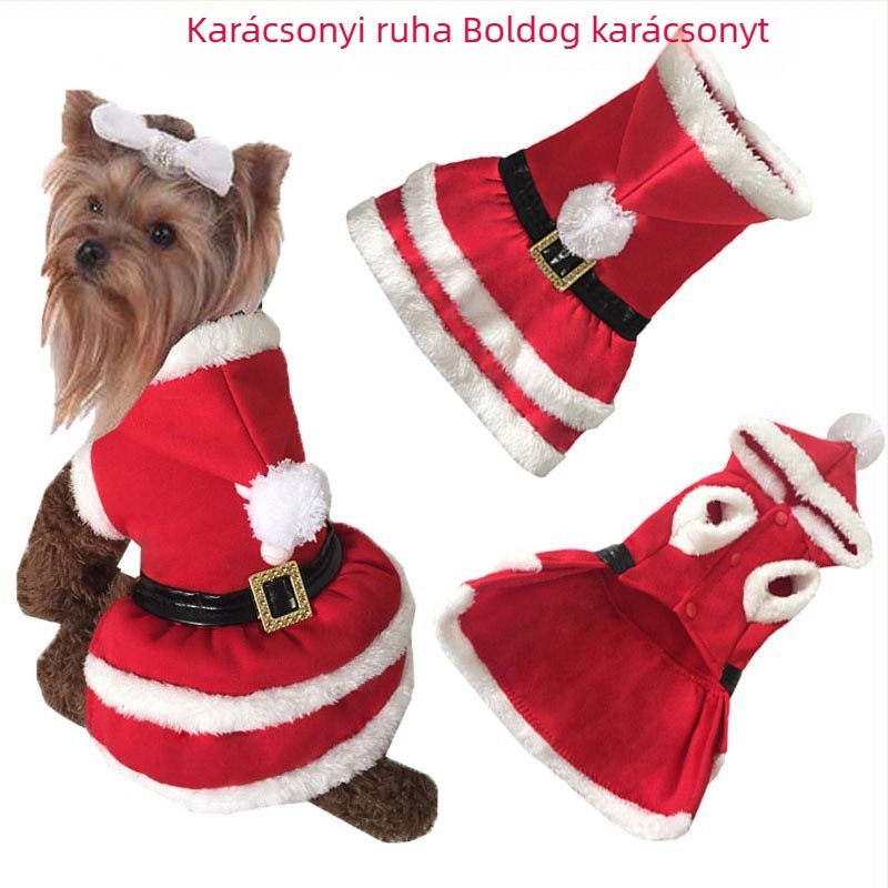 Karácsonyi jelmez háziállatnak, átalakuló ruházat, pamut-poliészter, aranyos cosplay, Da Tong