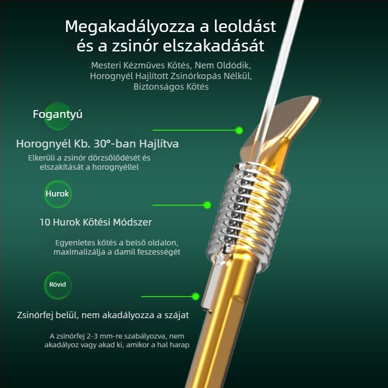 Thousand Carp kettős horog kész rövid előke 25 cm vadvízi horgászathoz – készlet két horog arany és piros hüvelykkel