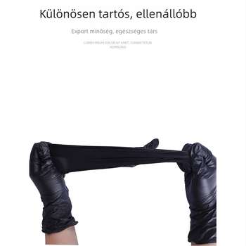 Egyszer használatos kesztyűk, 24 cm hosszú, 0.5 mm vastagságú, modell 002, orvosi, kozmetikai, élelmiszer-feldolgozási és gyártási műhelyek számára