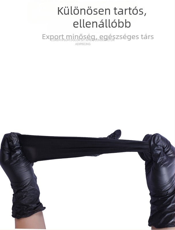 Egyszer használatos kesztyűk, 24 cm hosszú, 0.5 mm vastagságú, modell 002, orvosi, kozmetikai, élelmiszer-feldolgozási és gyártási műhelyek számára