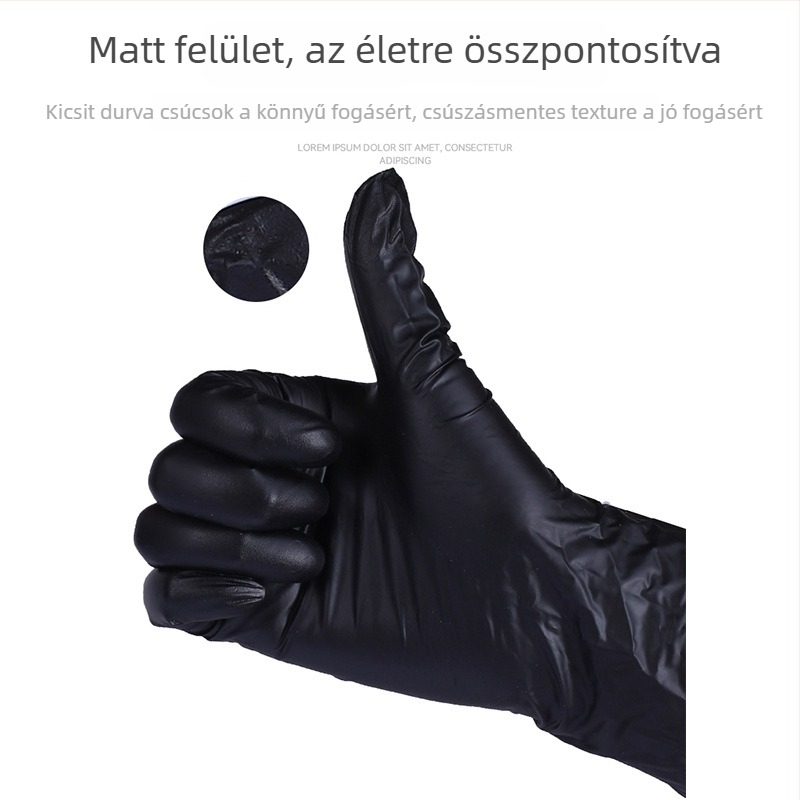 Egyszer használatos kesztyűk, 24 cm hosszú, 0.5 mm vastagságú, modell 002, orvosi, kozmetikai, élelmiszer-feldolgozási és gyártási műhelyek számára
