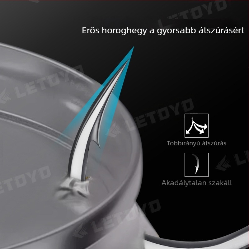 Letoyo Luya horgászhorogok matt ón bevonattal, korrózióálló, megerősített, három horoggal, dobozos készlet