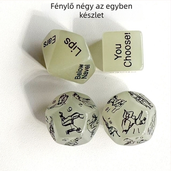 Négy az egyben fénylő többszögű dobókészlet, akril, 5000 darab, sakk- és kártyajátékokhoz