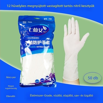 Seven Fairies egyszer használatos nitril kesztyűk - megerősített, élelmiszer-minőségű, vízálló és olajálló