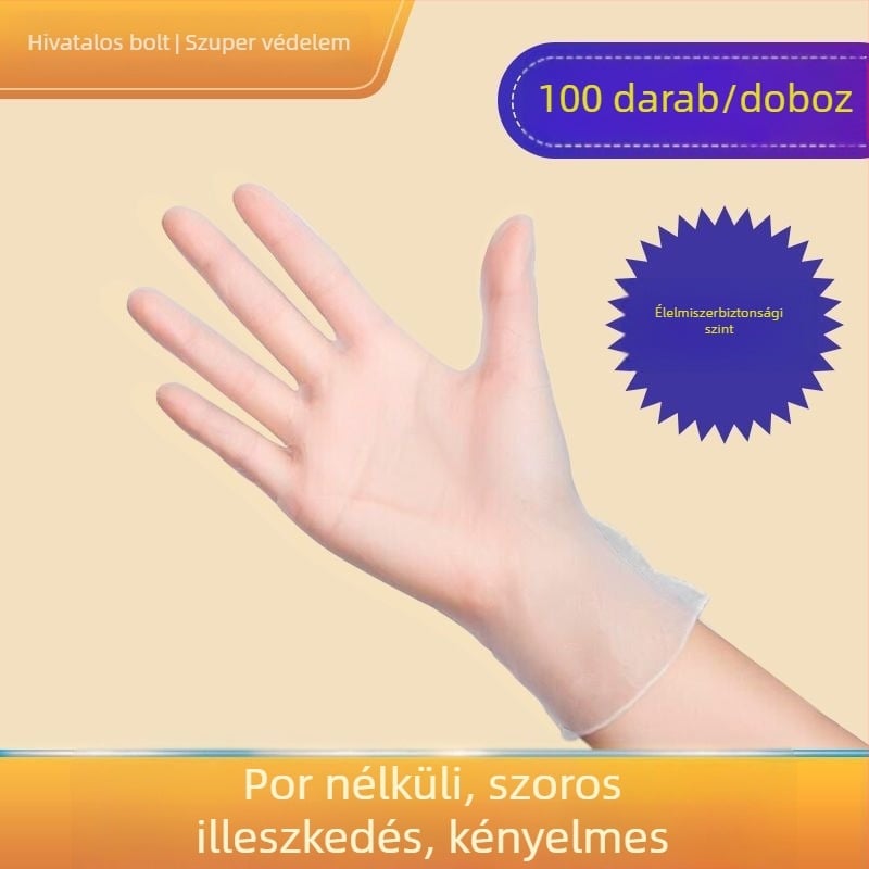 Élelmiszer-minőségű egyszer használatos kesztyűk, vízálló és olajálló, vastagított sütéshez és élelmiszer-kezeléshez