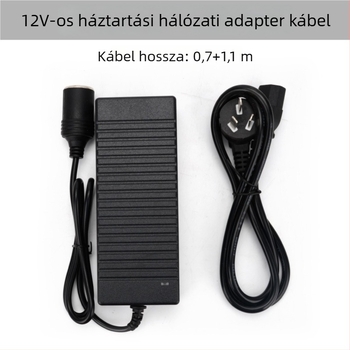 DC-12V/24V konverter relével és vezetékcsipesszel autó légpumpához