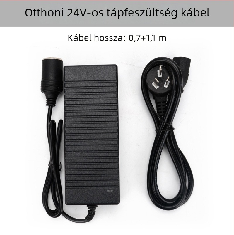 DC-12V/24V konverter relével és vezetékcsipesszel autó légpumpához