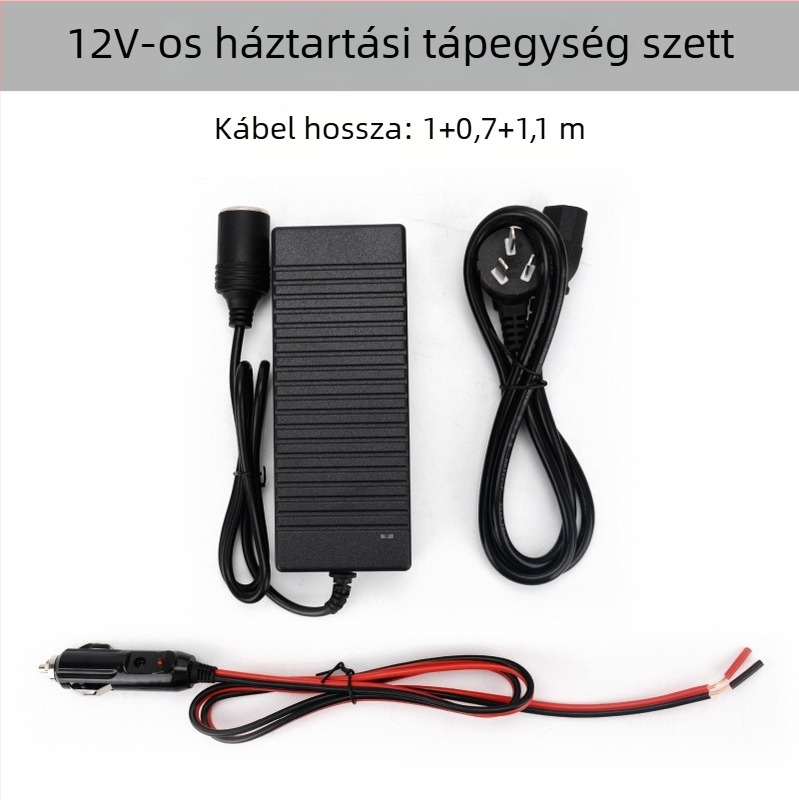 DC-12V/24V konverter relével és vezetékcsipesszel autó légpumpához