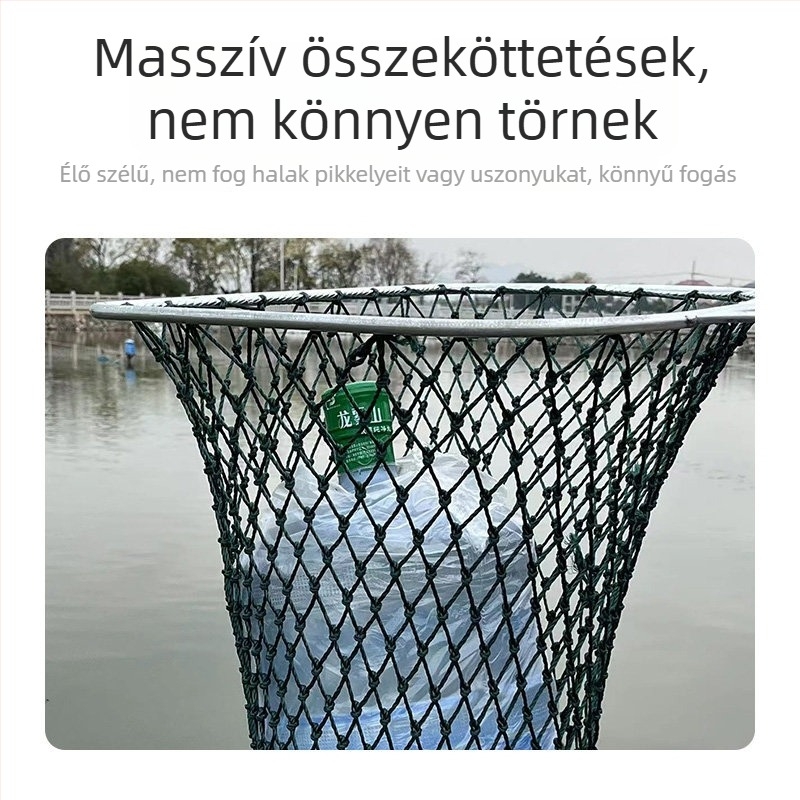 Vas nyelű, lapos fejű halászháló akvakultúrához – Márka: Fishing Tackle – Akváriumi felszerelés