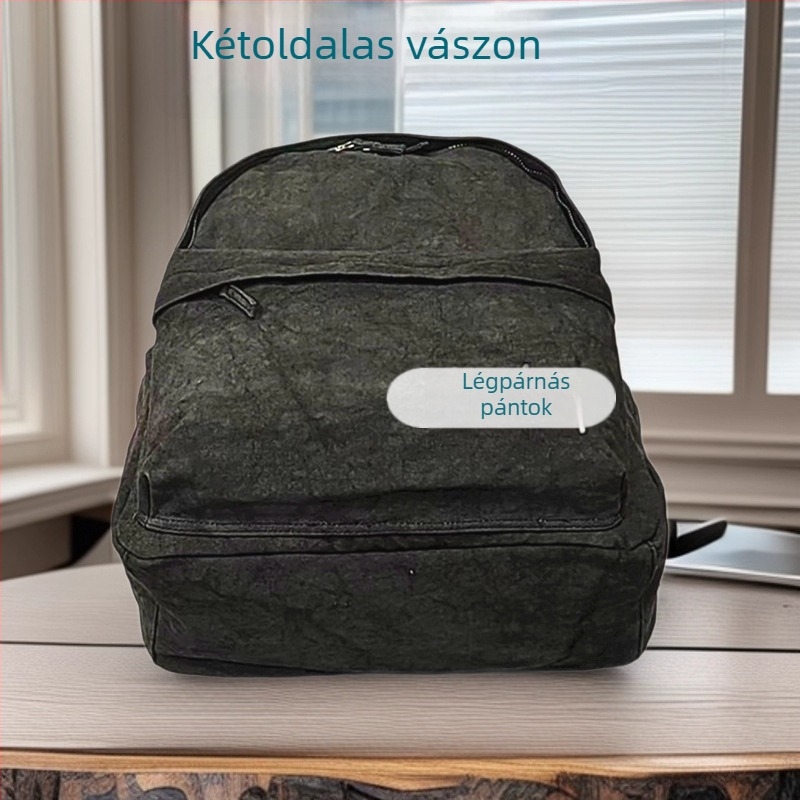 Vászon laptop hátizsák, uniszex, 36–55L, 16 hüvelykes laptophoz illeszkedik, Légpárnás vállpántok