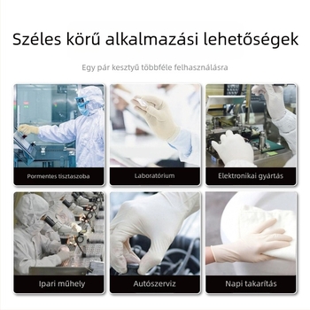 Egyszer használatos latex kesztyűk háztartási és ipari tisztításra, élelmiszer kezelésére, elektronikai feladatokhoz — Súly 5.8
