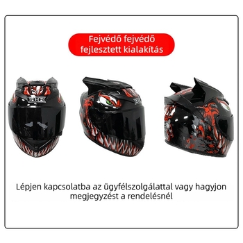 Teljes arcú sisakhoz dekoratív szarvak – ABS, unisex, felnőttek, logó nélküli