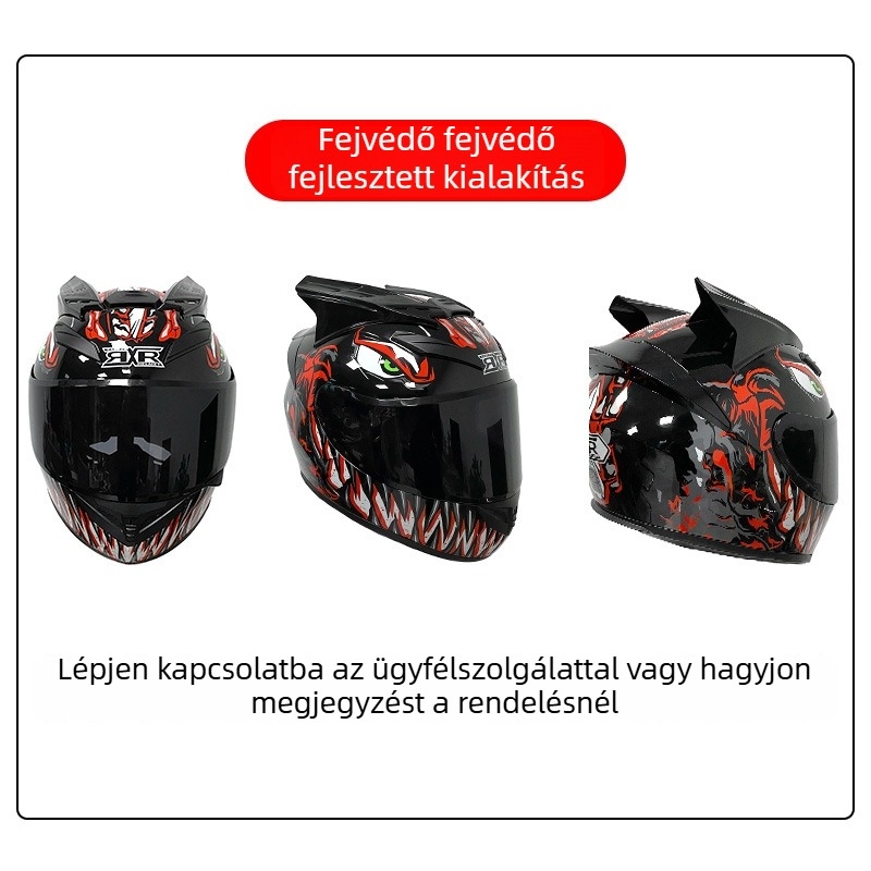 Teljes arcú sisakhoz dekoratív szarvak – ABS, unisex, felnőttek, logó nélküli