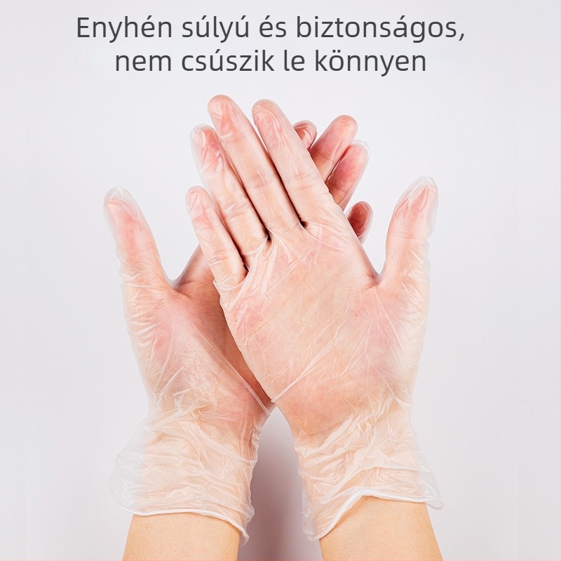 PVC egyszer használatos kesztyűk, élelmiszerbiztonsági, konyhai sütéshez, vízállóak, olajállóak