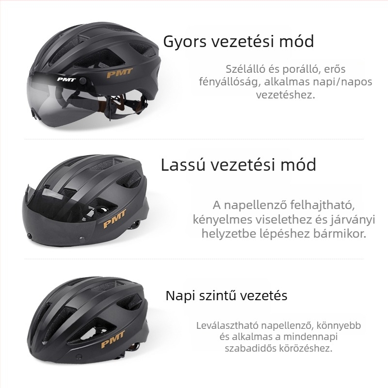 Kerékpáros sisak — egyrészes kialakítás, szemüveggel, EPS anyag, uniszex, fél sisak kerékpárhoz
