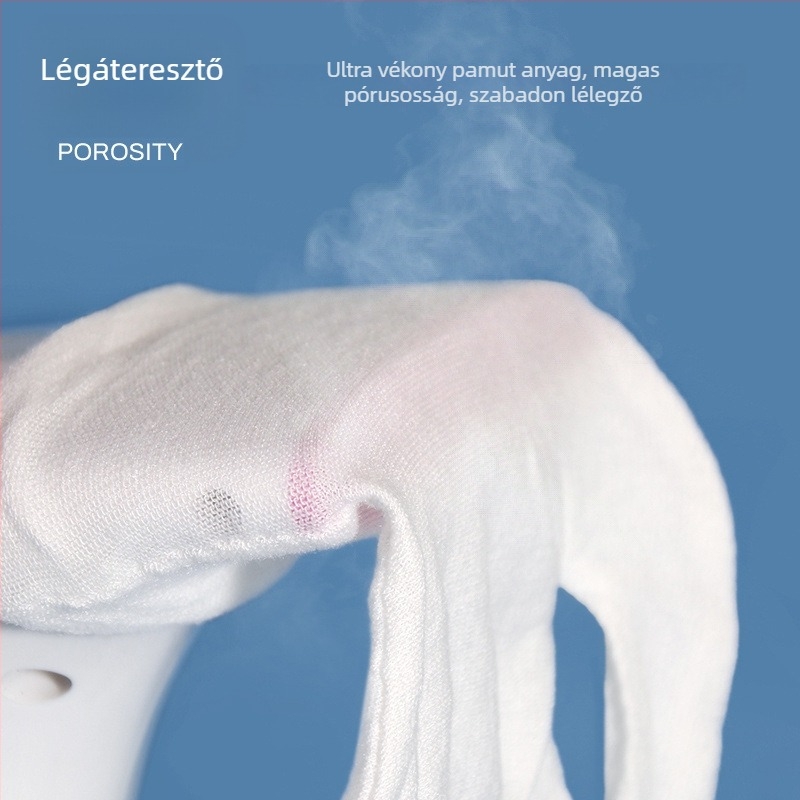 Egyszer használatos kesztyűaljzat, ultra vékony és lélegző, pamut alap