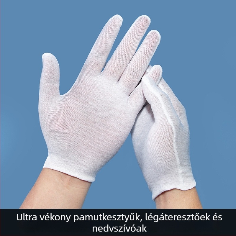 Egyszer használatos kesztyűaljzat, ultra vékony és lélegző, pamut alap
