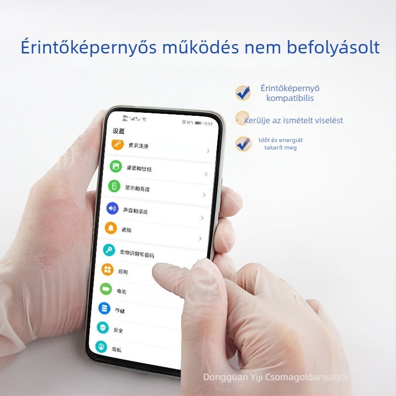 Nitril egyszer használatos kesztyűk, hosszított és vastított kivitelben, csúszásmentes, élelmiszerbiztonságú