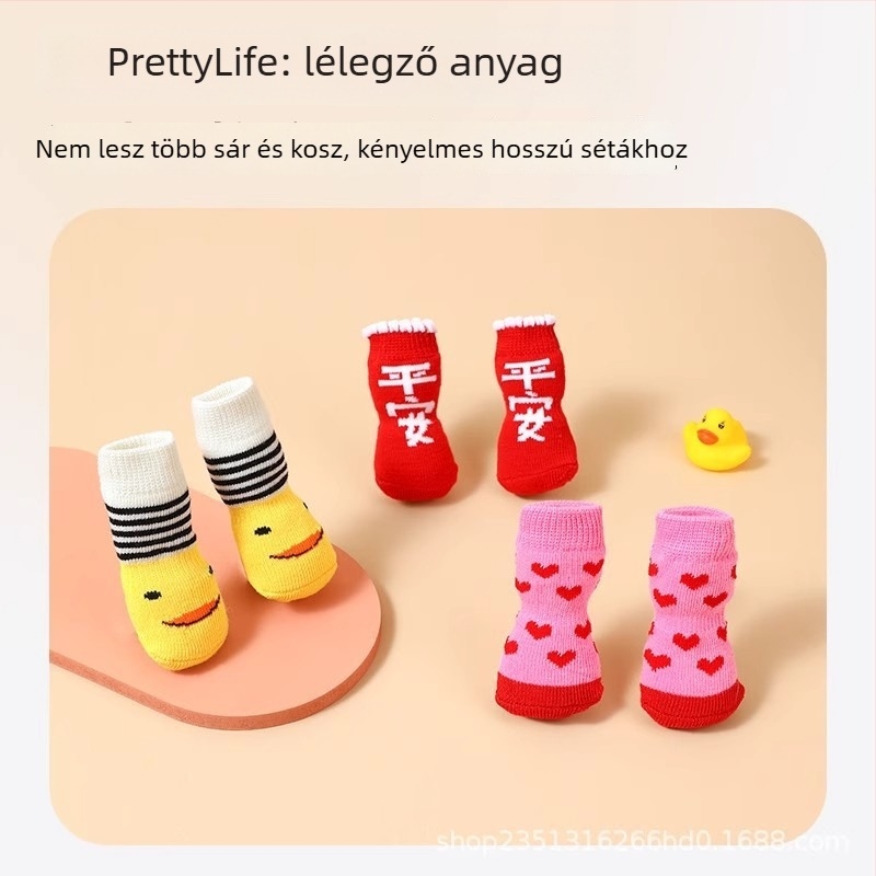 Kutyaszövet zokni és cipő kültéri használatra, lábvédők piszok ellen, cipők macskáknak és háziállatoknak, karcolás elleni védelem kicsi testű kutyáknak (Anyag: Egyéb; Alkalmazható: Univerzális; Importált: Nem; IP jogosultság: Nincs)