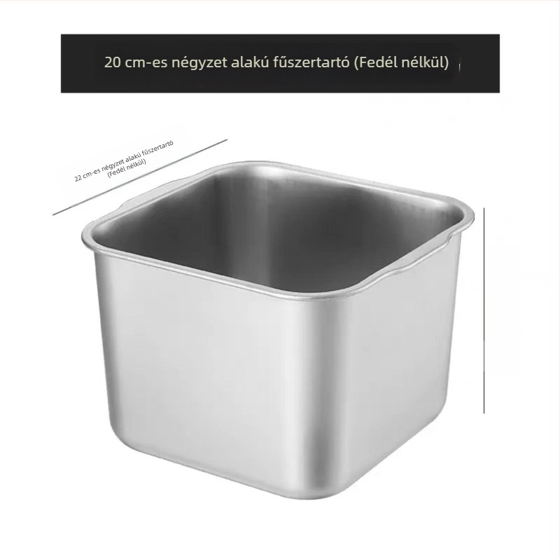 Rozsdamentes acél fűszertartó – vastagított kivitel kereskedelmi konyhákhoz, szilárd fűszerekhez, nyomtatott logóval és testreszabási lehetőséggel