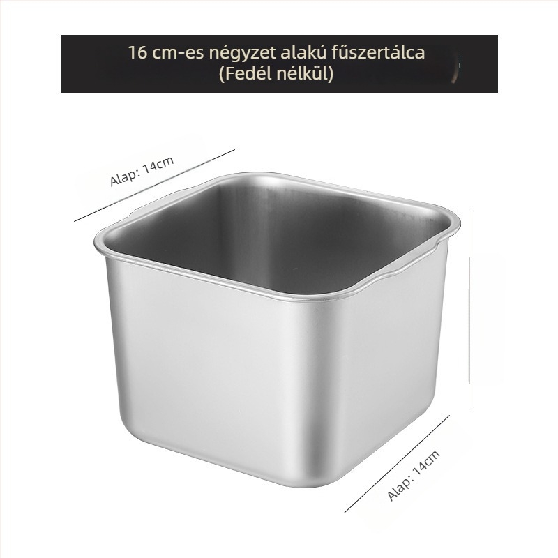 Rozsdamentes acél fűszertartó – vastagított kivitel kereskedelmi konyhákhoz, szilárd fűszerekhez, nyomtatott logóval és testreszabási lehetőséggel