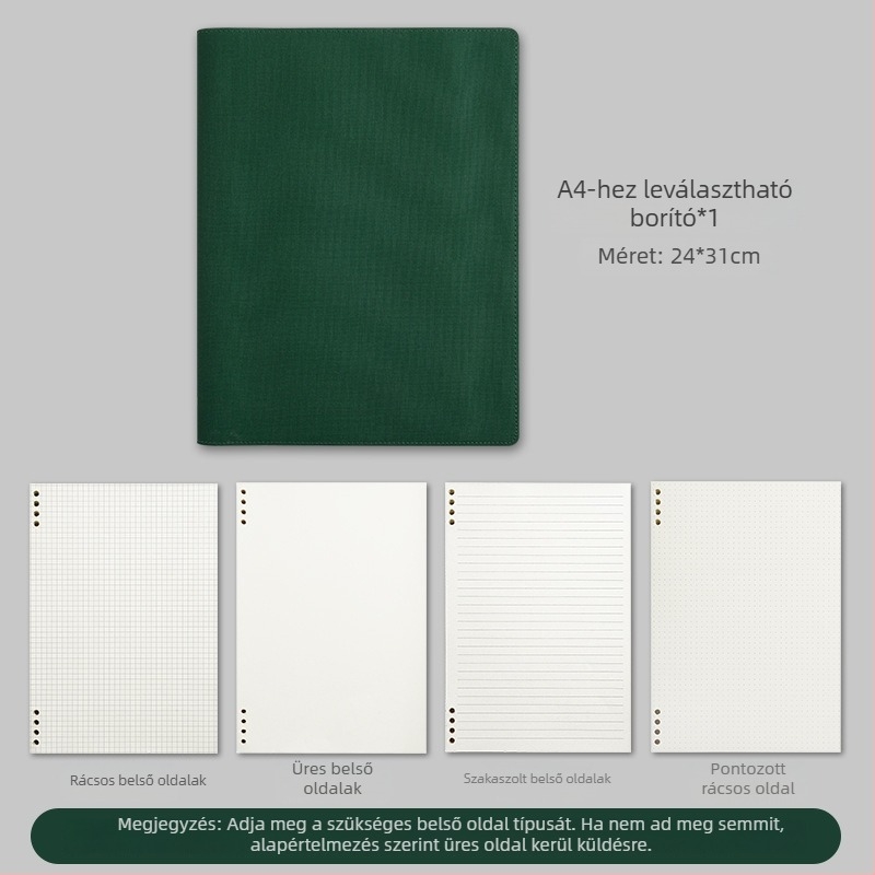 Jegyzetfüzet PU borítással, Binder kötés, Dowling papír, 100–200 oldal, irodai stílus