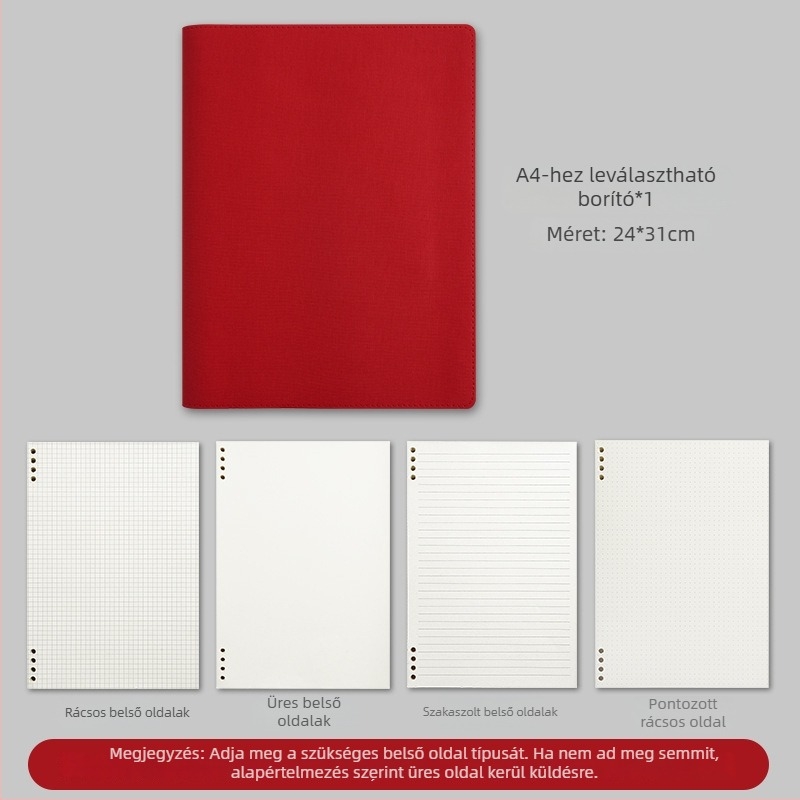 Jegyzetfüzet PU borítással, Binder kötés, Dowling papír, 100–200 oldal, irodai stílus