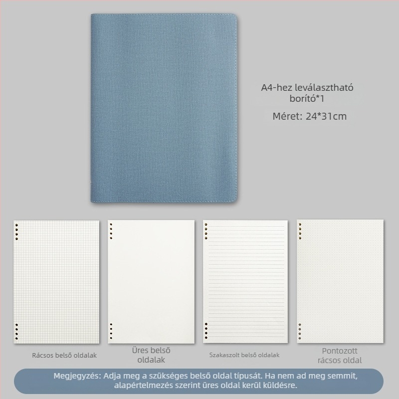 Jegyzetfüzet PU borítással, Binder kötés, Dowling papír, 100–200 oldal, irodai stílus